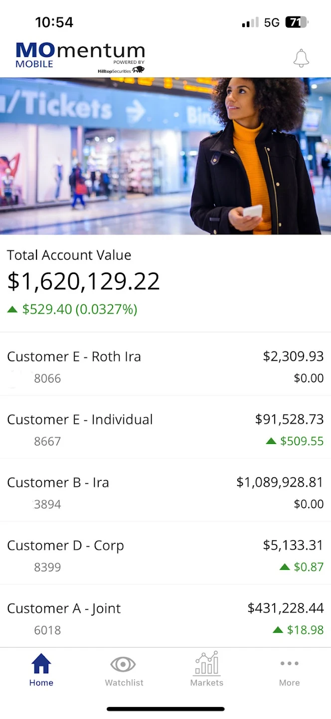 Home List of Accounts